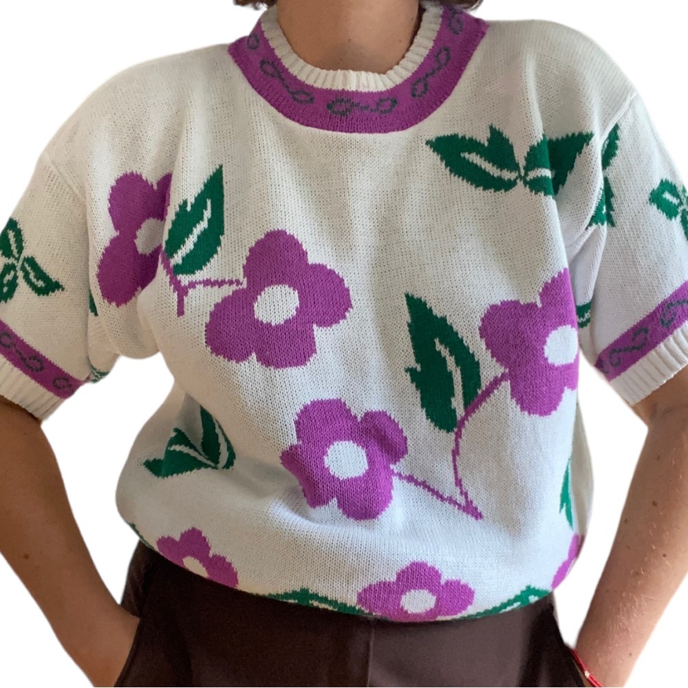 new deadstock vintage floral sweater